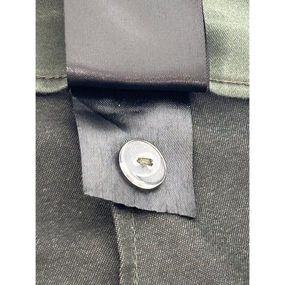 H&M Women’s Pants 8 Green Flat Front Tapered Leg Ankle Length Side Zip Button - Picture 9 of 11